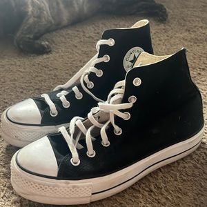 Black Hightop platform converse